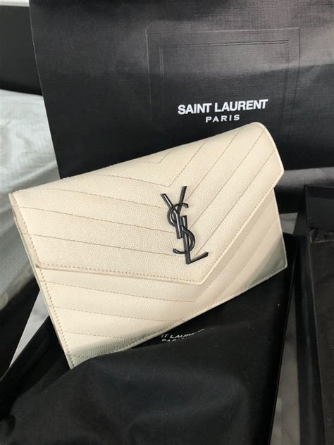 white ysl wallet